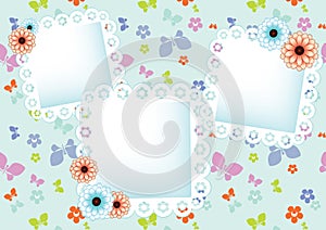 Pastel background with lace frames