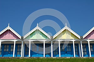 Pastel beach huts