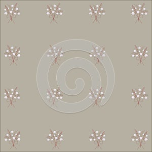Pastel beige, gray, brown background with a floral pattern, flowers, tine lines photo