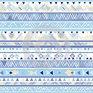 Pastel blue aztec stripe seamless background