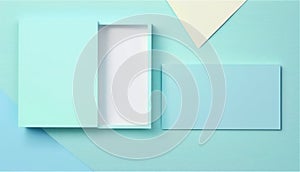 Pastel Blue Boxes on a Light Blue Background