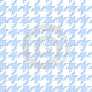 Pastel blue vichy pattern vector. Spring summer textured seamless light gingham background graphic for picnic blanket, oilcloth. photo