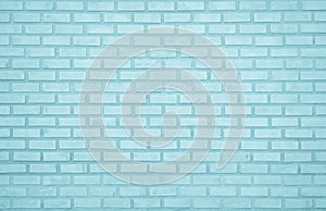 Pastel Blue and White brick wall texture background. Brickwork painted of blue color interior rock old pattern clean concrete grid