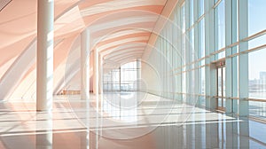 pastel blurred convention center interior