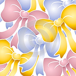 Pastel Bows Background Pattern