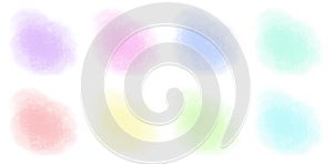 Pastel Brush Circle Logo Template Vector Set