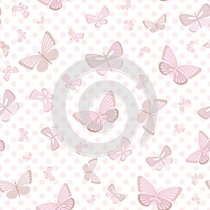Pastel butterfly seamless repeat pattern design