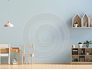 Pastel child`s room. playroom. modern style. 3d illustration. Wa