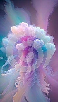 Pastel Cloud Explosion of Dreamy Colors An Ethereal Art Background with Delicate