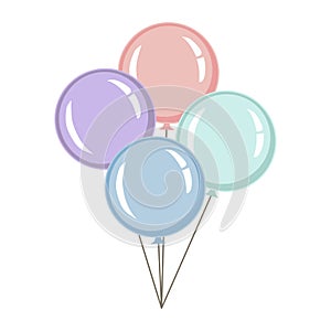 Pastel color balloons. Vector Illustration. Party background