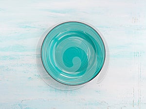 Pastel Color ceramic plate dish top view background