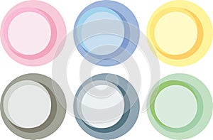 Pastel color circle labels