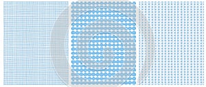 Pastel Color Hand Drawn Childish Style Vector Patterns with dots, Grid and Stripes.