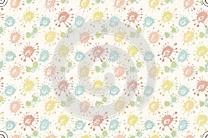 Pastel color ink splatters seamless pattern