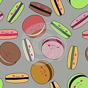 Pastel color macarons. Seamless background for Kidswear designs