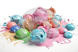 pastel Color paint splashes and bobbles