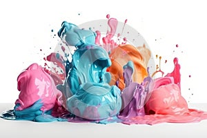 pastel Color paint splashes and bobbles
