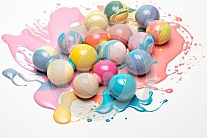 pastel Color paint splashes and bobbles