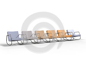 Pastel colored armchairs