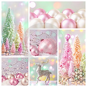Pastel colored christmas decoration photo
