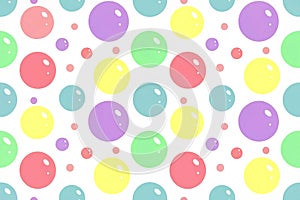 Pastel colored circles and dots seamless pattern