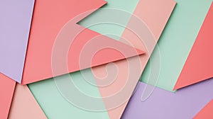 Pastel Colored Geometric Shapes Create an Abstract Pattern of Intersecting Planes and Angles