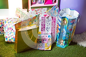 Pastel colored kids goody bags