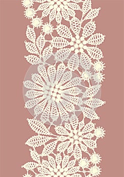 Pastel Colored Lace. Vertical Seamless Pattern.