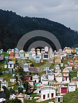 Pastel Colored Mayan Tombs in Chichicastenango photo