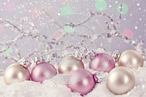 Pastel colored ornaments photo