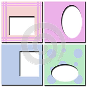 Pastel colored photo frames