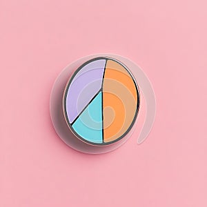 Pastel Colored Pie Chart On Pink Background