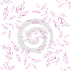 Pastel-colored seamless feather pattern. Seamless background with feathers of bird.