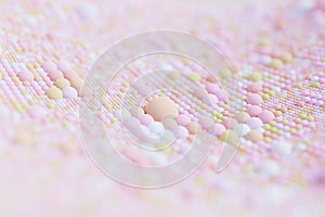 Pastel colored spheres surface background
