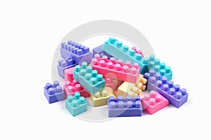 Pastel colored toy blocks