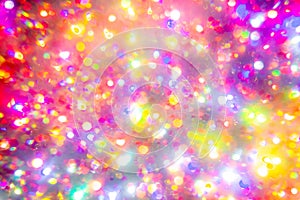 Pastel Colorful bokeh light rainbow wallpaper. Blurry holographic unicorn background