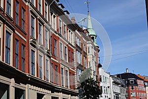 The pastel colors of the characteristic buildings of Copenhagen