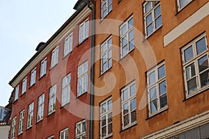 The pastel colors of the characteristic buildings of Copenhagen
