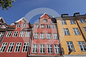 The pastel colors of the characteristic buildings of Copenhagen