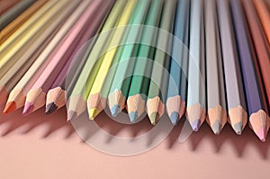 Pastel colors pencils. Generate AI