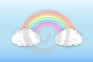 Pastel colors rainbow and clouds