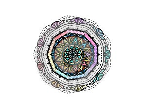 Pastel colors rainbow mandala