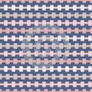 Pastel colors seamless pattern with battlement curved lines. Repeated geometric figures wallpaper. Modern surface.