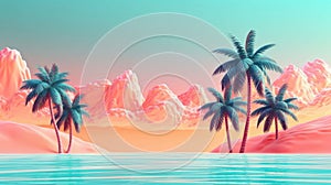 Pastel colors of tropical beach background. Summer holiday and travel vacation concept