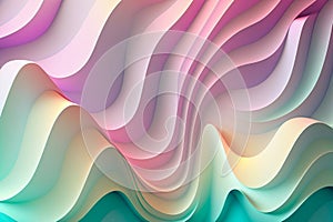 Pastel colors waves paper background. Generative AI