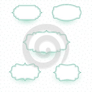 pastel colors wedding label frames set