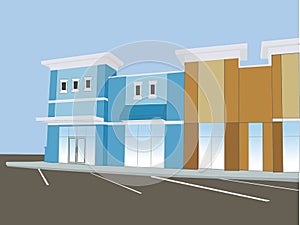 Pastel commercial mall