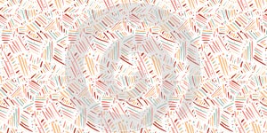 Pastel coral boho pattern with chaotic lines