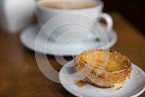 Pastel de Nata with coffee background