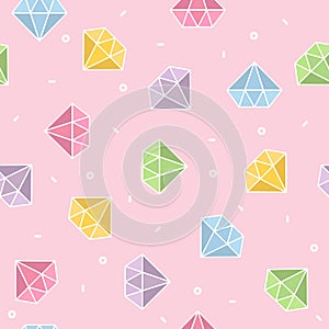 Pastel diamond seamless pattern with pink background vector